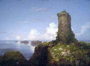 Italian Coast Scene with Ruined Tower Thomas